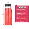 Clear plastic bottle with black tamper-proof lid and silver aluminum cap, 7oz capacity.