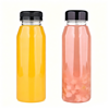 An 8oz (250ml) BPA-free square PET plastic bottle is filled with juice or other beverages.