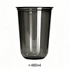 Black plastic cup PET cup 480ml capacity, suitable for beverages, coffee