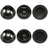 Black plastic cup lids with different sealing designs, suitable for plastic coffee cups, milk tea cups, and PET cold cups.