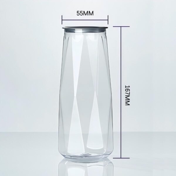 18oz 550ml Clear PET Beverage cans with Easy Open Lid | 100 pcs / case