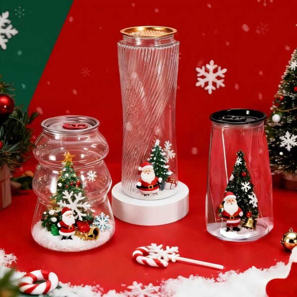 Christmas Tree PET can with pop-top easy-open lid for Christmas Party