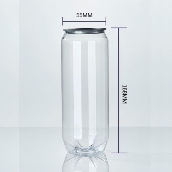 16oz 500ml Clear PET POP Cans for Carbonated drinks with easy-open lids