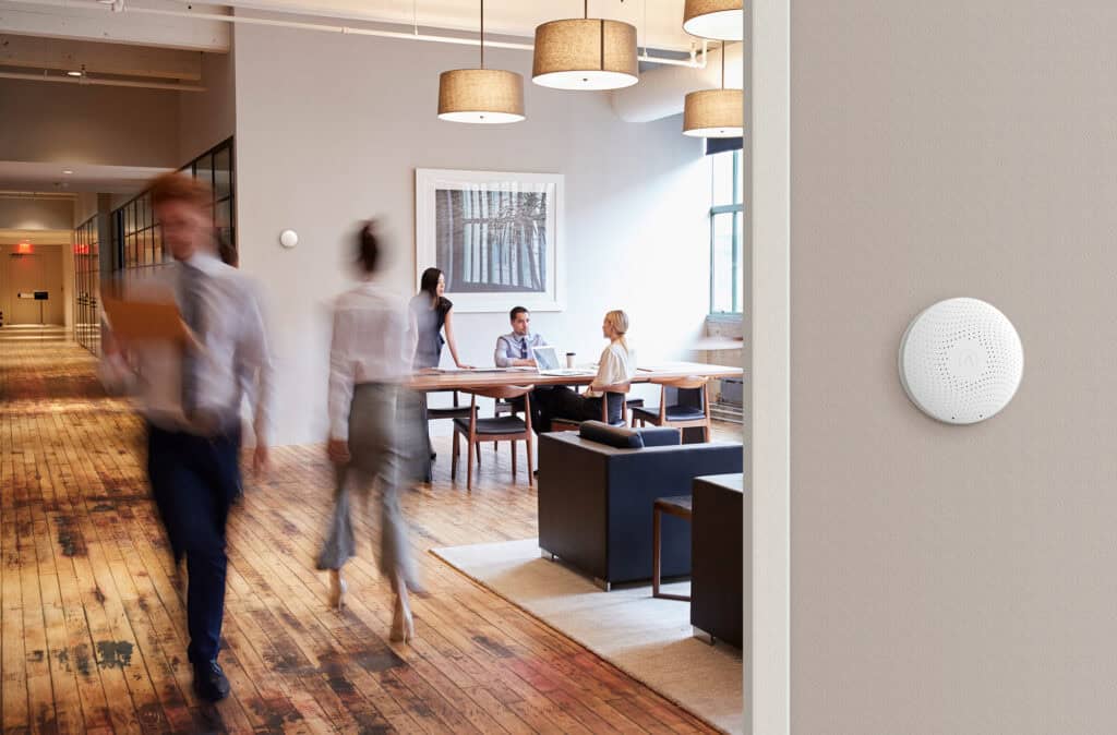 IAQ monitor in a busy office