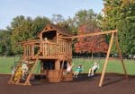 Olympian Outlook XL 3 Wooden Swing Set - Image 2