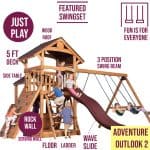 Adventure Outlook 2 Wooden Swing Set - Image 4