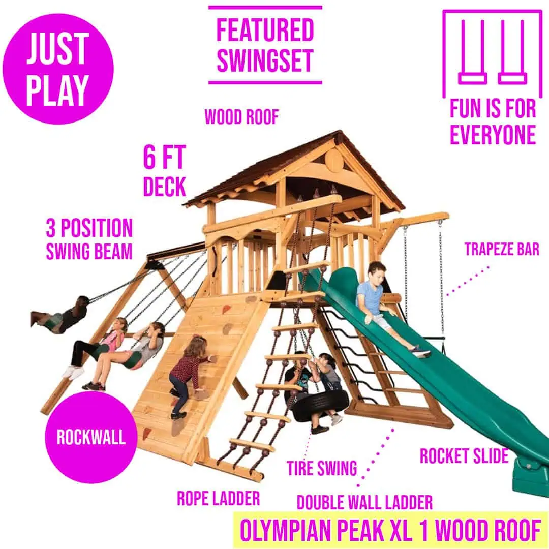 Olympian Peak XL 1 w/ Green Tarp Roof  Playset - Image 4