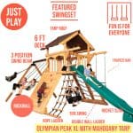 Olympian Peak XL 1 w/ Mahogany Tarp Roof Playset - Image 4