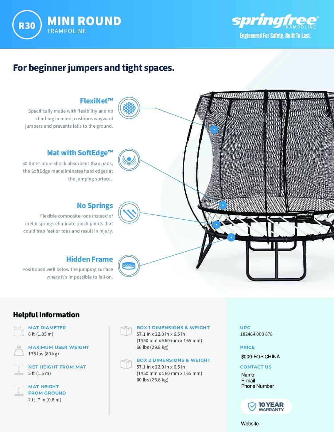 Mini Round Springfree Trampoline R30 - Image 4