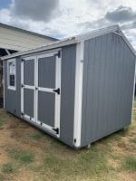 8x14 Gray Utility Shed- Aubrey, TX. Area Only- SOLD