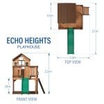 Echo Heights Playhouse outdoor play structure with slide and climbing features.