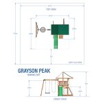 Top view and front view of Grayson Peak Swing Set for kids in Texas.