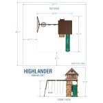 Highlander Swing Set with slide and climbing wall for kids in Texas backyard.