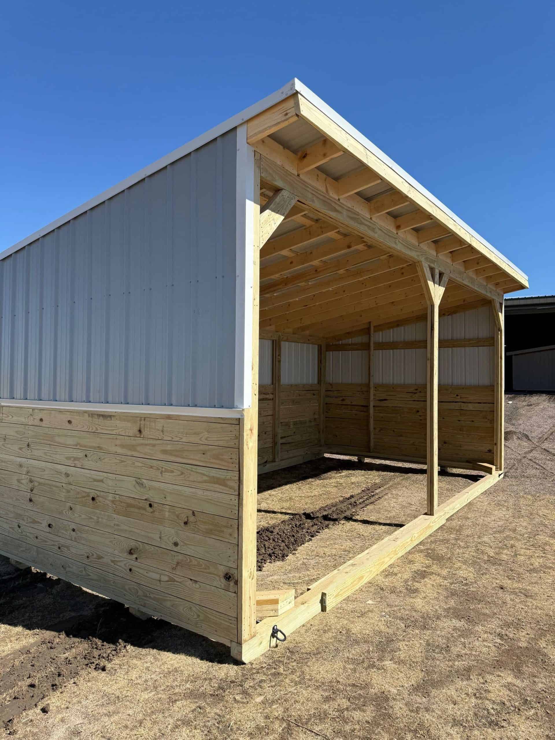 Loafing Shed for Texas Farms Wooden loafing shed ideal for Texas farms and ranches.