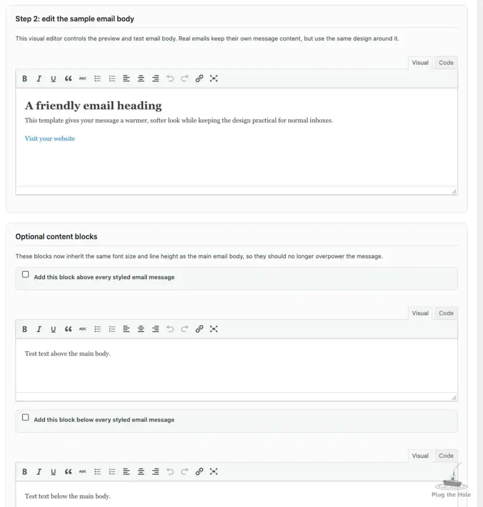 plugthehole email design adjuster 3