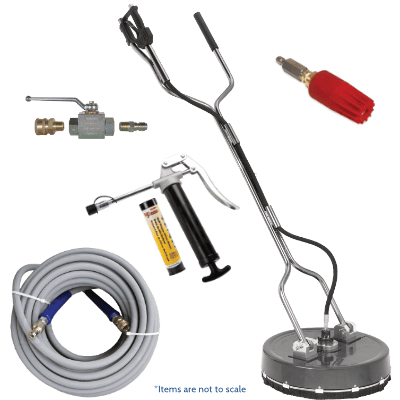 A picture of a concrete polishing kit with a professional pressure washer.