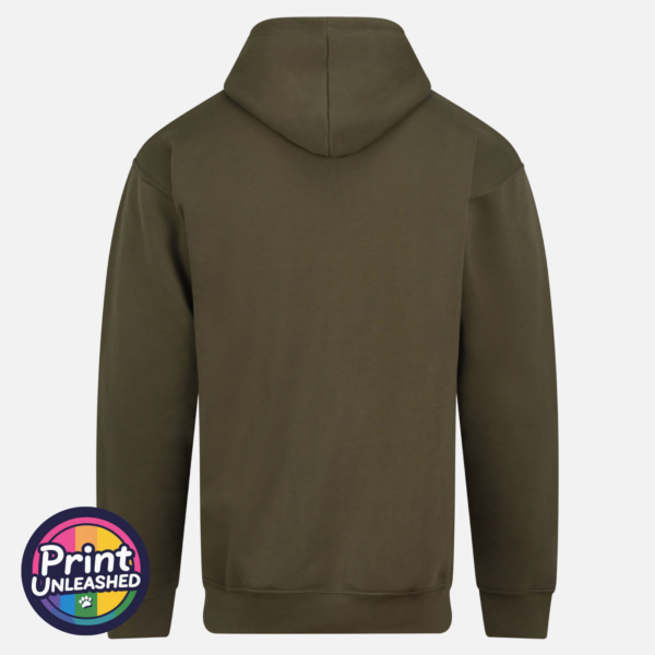 Everyday hoodie khaki rear view - Print Unleashed