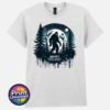 Bigfoot Doesn't Believe in You Either moonlit forest design on unisex T-shirt ash - Print Unleashed