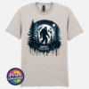 Bigfoot Doesn't Believe in You Either moonlit forest design on unisex T-shirt ice grey - Print Unleashed