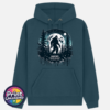 Bigfoot Doesn't Believe in You Either moonlit forest design on Premium hoodie indigo - Print Unleashed