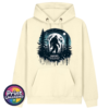 Bigfoot Doesn't Believe in You Either moonlit forest design on Premium hoodie ivory - Print Unleashed