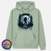 Bigfoot Doesn't Believe in You Either moonlit forest design on Premium hoodie sage - Print Unleashed