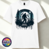 Bigfoot Doesn't Believe in You Either moonlit forest design on unisex T-shirt white - Print Unleashed