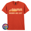 Not All Those Who Wander Are Lost Bigfoot forest design on unisex T-shirt antique orange – Print Unleashed