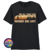 Not All Those Who Wander Are Lost Bigfoot forest design on unisex T-shirt black – Print Unleashed