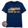 Not All Those Who Wander Are Lost Bigfoot forest design on unisex T-shirt navy – Print Unleashed