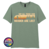 Not All Those Who Wander Are Lost Bigfoot forest design on unisex T-shirt sage – Print Unleashed