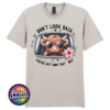 Don't Look Back Highland cow design on ice grey unisex T-shirt - Print Unleashed