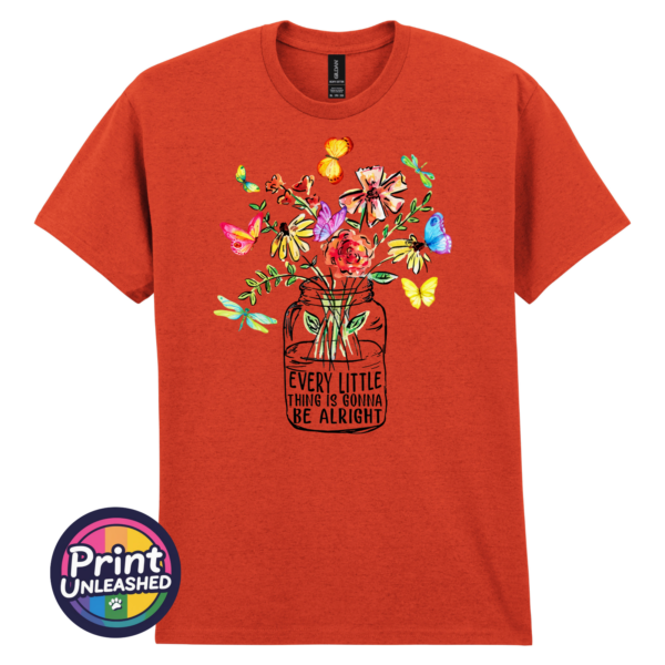 Every Little Thing floral lyric unisex T-shirt antique orange - Print Unleashed