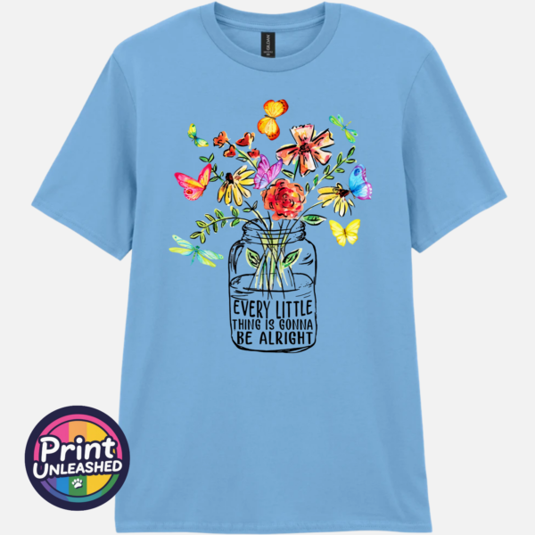 Every Little Thing floral lyric unisex T-shirt baby blue - Print Unleashed
