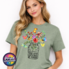 Every Little Thing floral lyric unisex T-shirt sage model - Print Unleashed