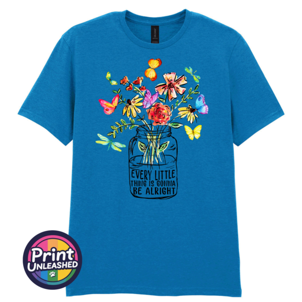 Every Little Thing floral lyric unisex T-shirt sapphire - Print Unleashed