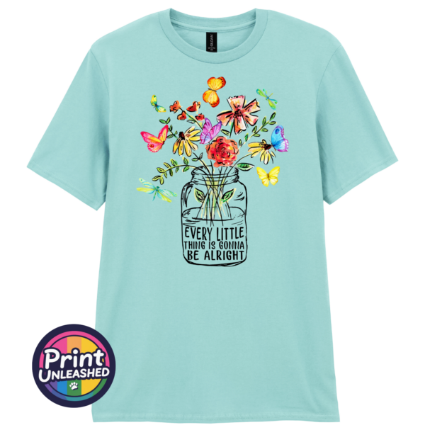 Every Little Thing floral lyric unisex T-shirt teal ice - Print Unleashed