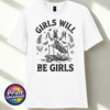 Girls Will Be Girls female praying mantis dark humour design on unisex T-shirt white - Print Unleashed