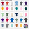 Print Unleashed unisex T-shirt size guide with chest and length measurements
