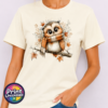 Cosy Autumn Owl Unisex T-Shirt - Print Unleashed