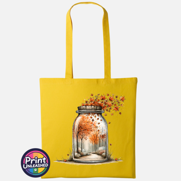 Wish Jar sunflower Wish Jar copper autumn woodland design on cotton tote bag sunflower - Print Unleashed