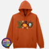 Halloween BOO design with tangled vines, a witch-hat pumpkin, ghosts and a spooky tree printed on a softstyle hoodie in texas orange - Print Unleashed