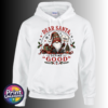 Christmas gonk holding an I Tried sign beside presents and a small tree, with Dear Santa Define Good wording, printed on a white unisex hoodie - Print Unleashed