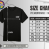Premium Unisex T-Shirt size guide