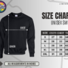 Unisex sweatshirt size guide