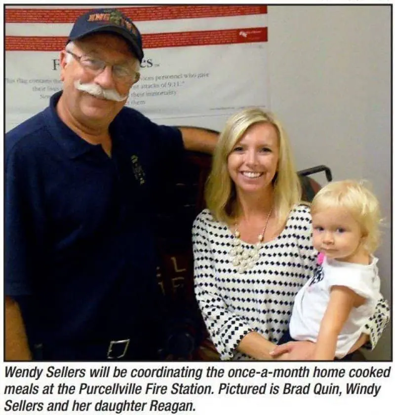 Firefighters enjoy home cooked meals