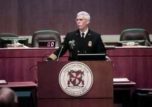 LCFR Chief Johnson providing opening remarks.