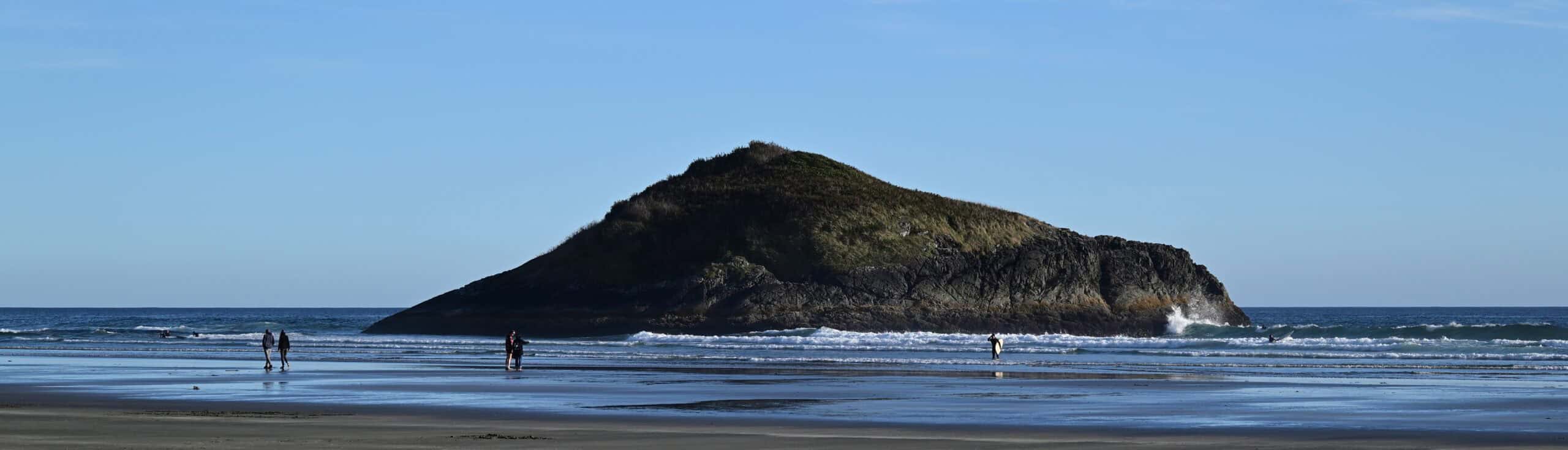 Scenic island view near Tofino and Ucluelet on the Pacific Rim Highway.