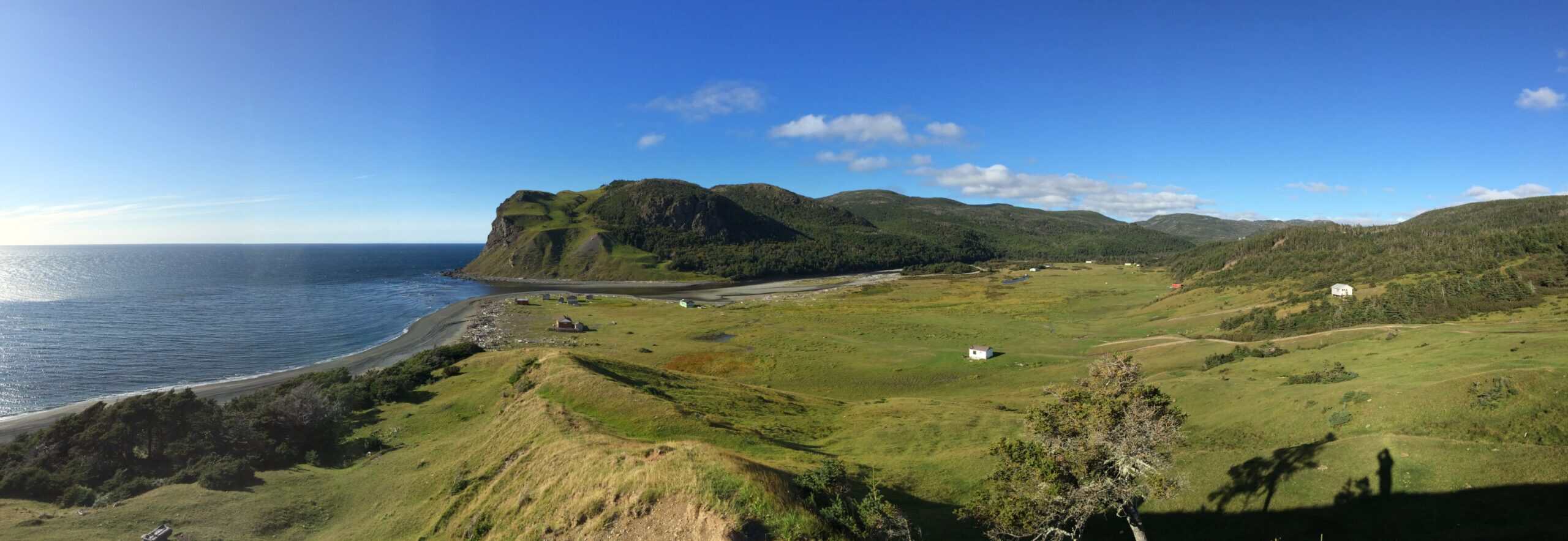 Scenic view of Newfoundland's ghost towns and rugged coastline.