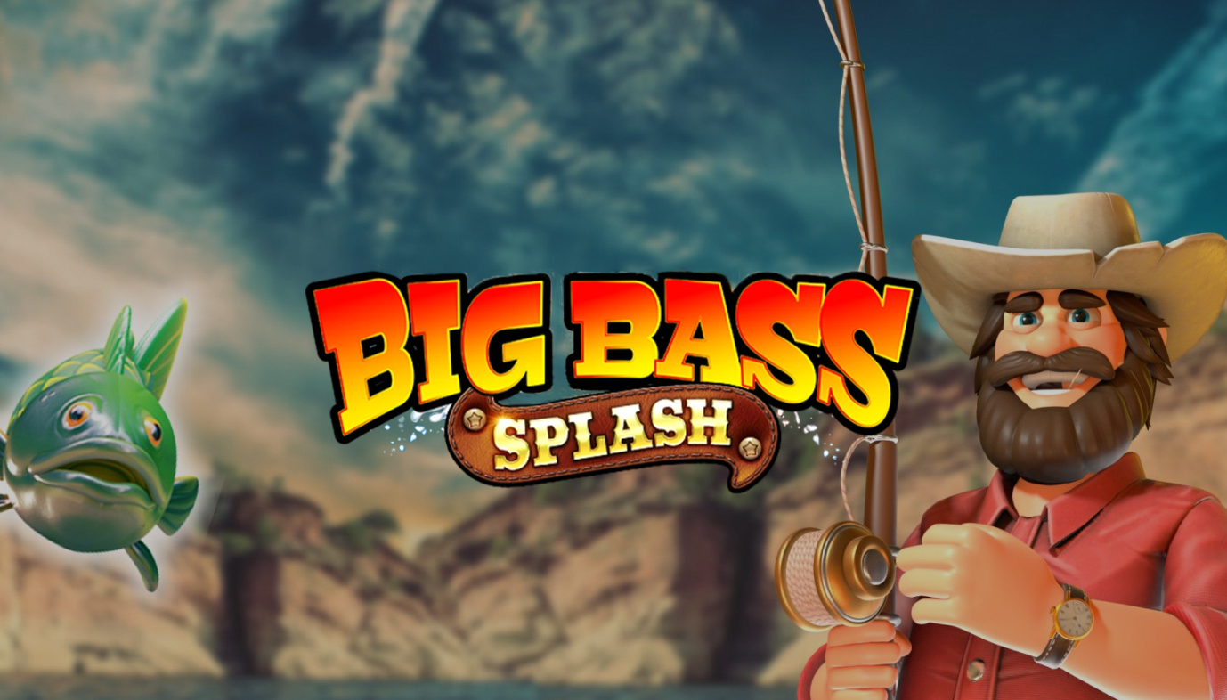 Big Bass Splash -pelin kuva, jossa näkyy veden ja aaltojen grafiikkaa sekä kalojen kuvioita.